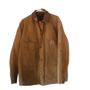Men’s VTG Y2k thrashed carhartt corduroy collar blanket lined jacket